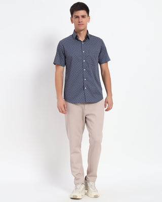 Blue Honeycomb Printed Shirt - Prime Porter