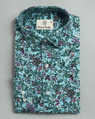 Christmas Carnations Printed Flannel Shirt - Prime Porter