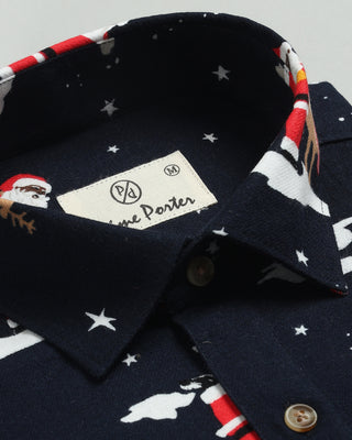Santa Claus Printed Flannel Shirt - Prime Porter