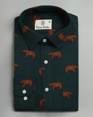 Polar Bear Printed Flannel Shirt - Prime Porter