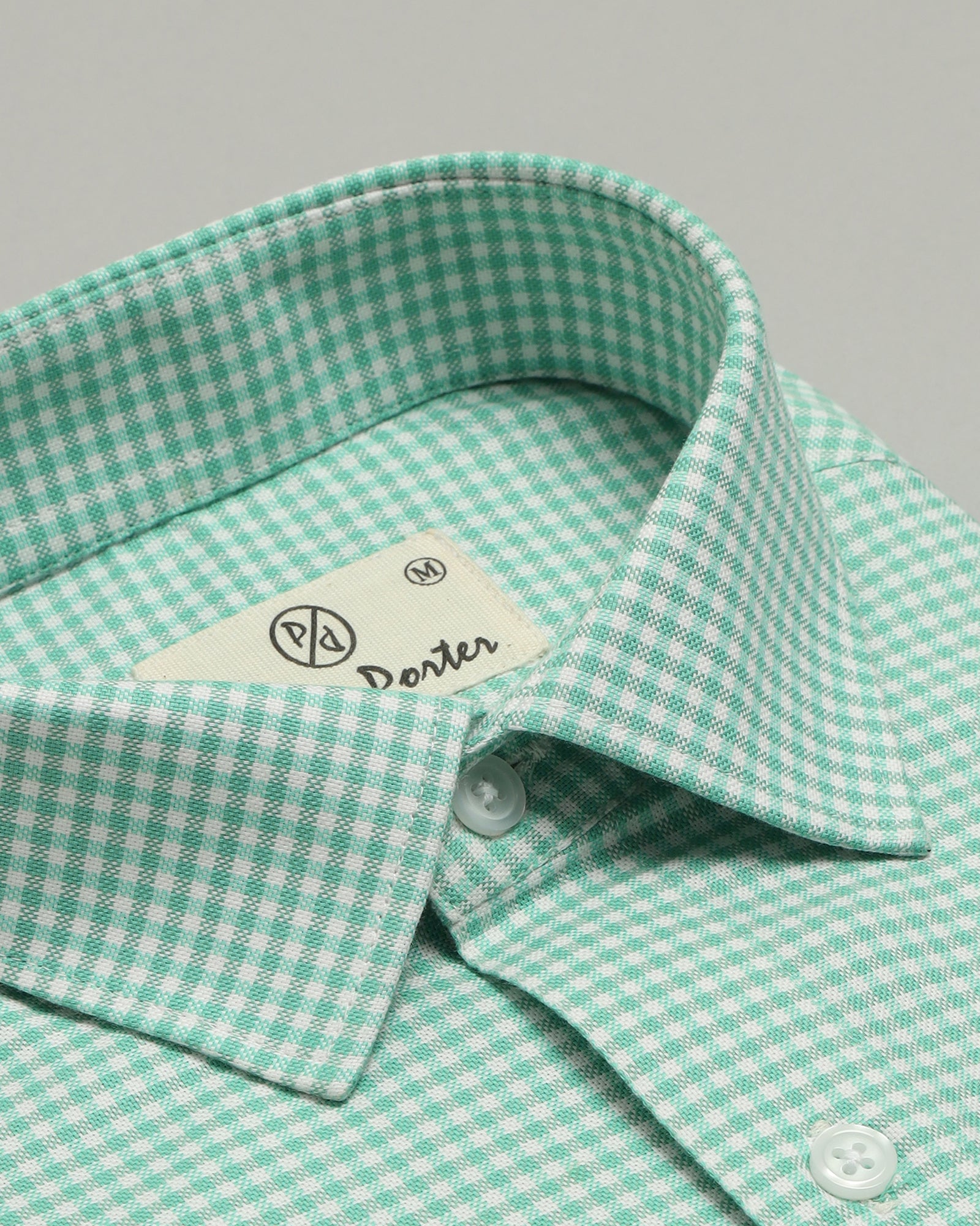 Green gingham shirt deals