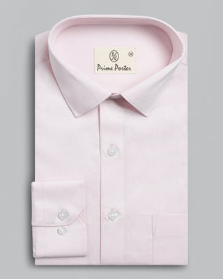 Pink Herringbone Giza Cotton Shirt - Prime Porter