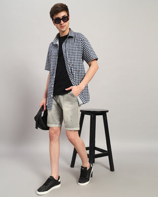 Blue Theodore Printed Shirt - Prime Porter