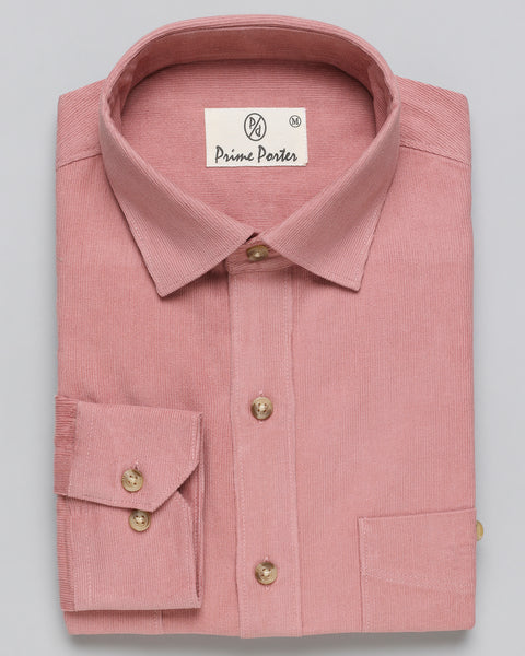 Salmon Pink Colour Corduroy Shirt