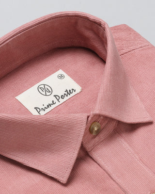 Salmon Pink Colour Corduroy Shirt - Prime Porter