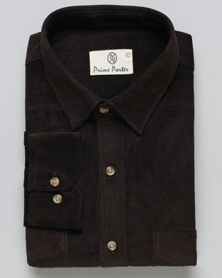 Chocolate Brown Corduroy Shirt - Prime Porter