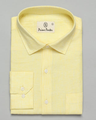 Lemon Yellow Linen Shirt - Prime Porter