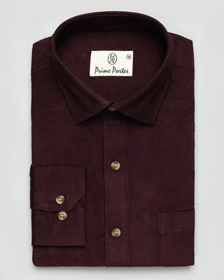 Wine Corduroy Shirt - Prime Porter