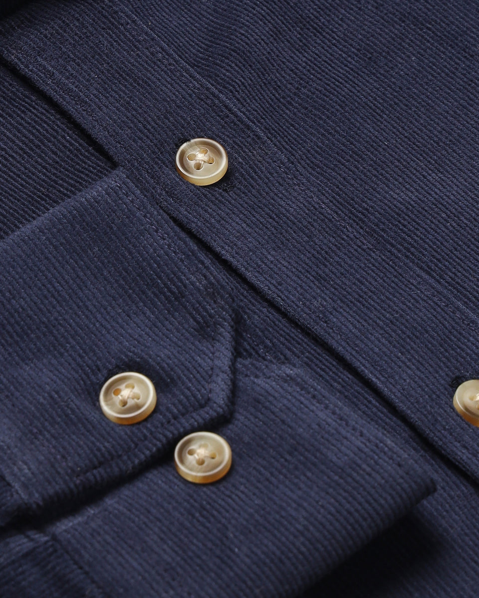 Corduroy Boxy Shirt Blue
