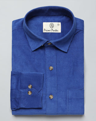 Electric Blue Corduroy Shirt - Prime Porter