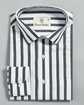 Monochrome Striped Shirt - Prime Porter