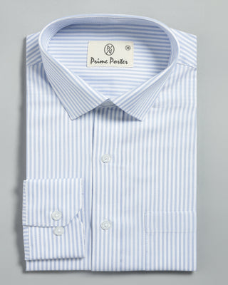 Powder Blue Striped Shirt - Prime Porter