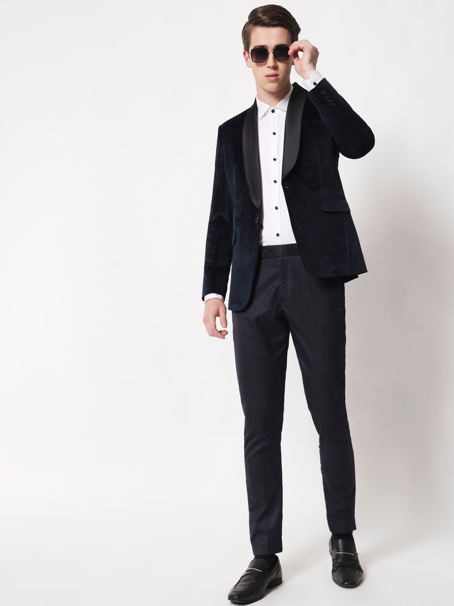 Navy Blue Tuxedo Blazer Prime Porter