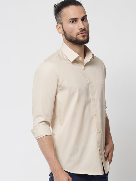 Beige Colour Cotton Shirt For Men 2