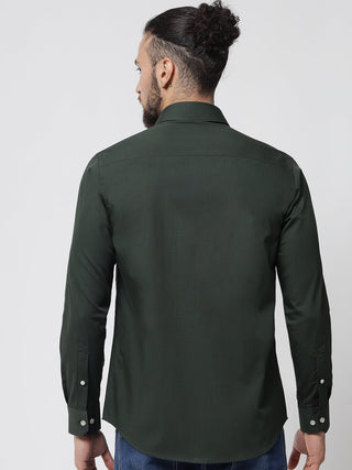 Bottle Green Cotton Shirt - Prime Porter