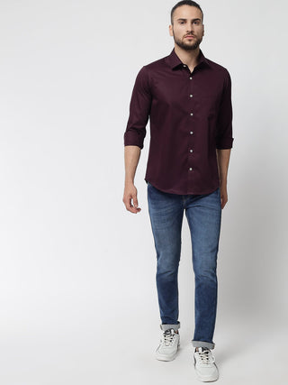 Dark Purple Cotton Shirt - Prime Porter