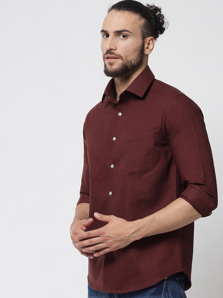 Maroon Colour Cotton Shirt For Men