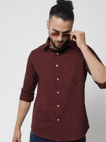 Maroon Colour Cotton Shirt For Men 5