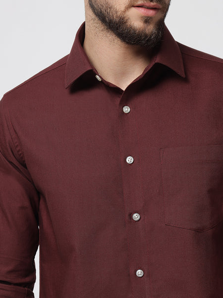 Maroon Colour Cotton Shirt For Men 6