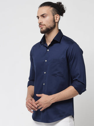 Navy Blue Cotton Shirt - Prime Porter