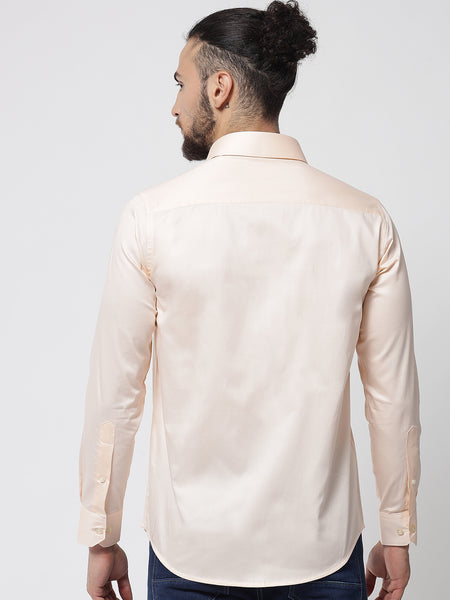 Peach Colour Cotton Shirt For Men 2