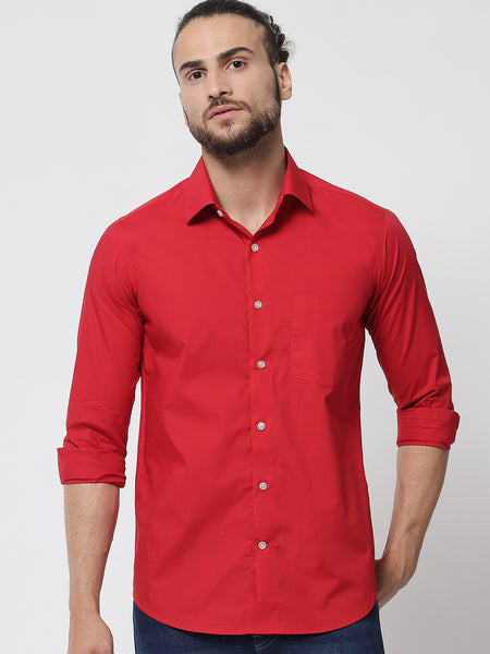Red Colour Cotton Shirt For Men 1