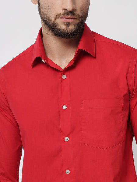 Red Colour Cotton Shirt For Men 2