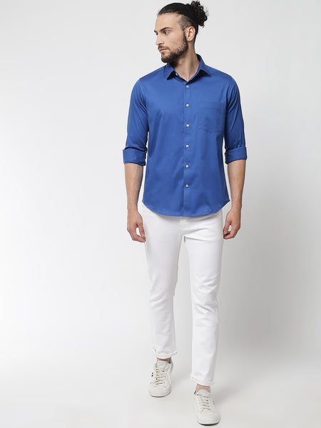 Royal Blue Colour Cotton Shirt For Men 3