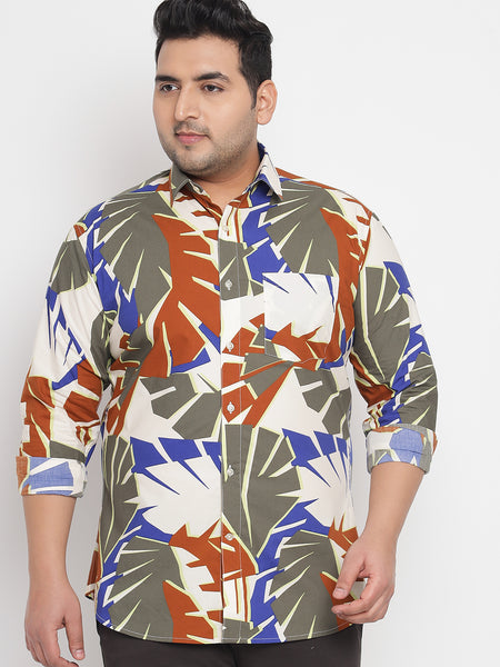 Abstract Printed Shirt For Men Plus 1