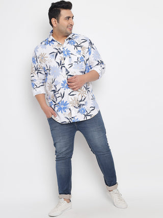 Blue Floral Printed Shirt - Prime Porter