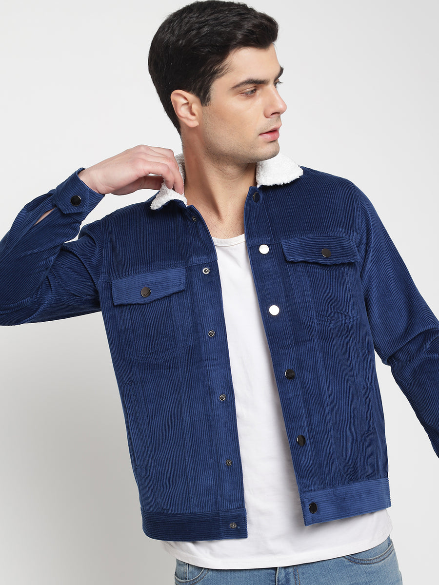 Royal Blue Corduroy Jacket For Men Prime Porter