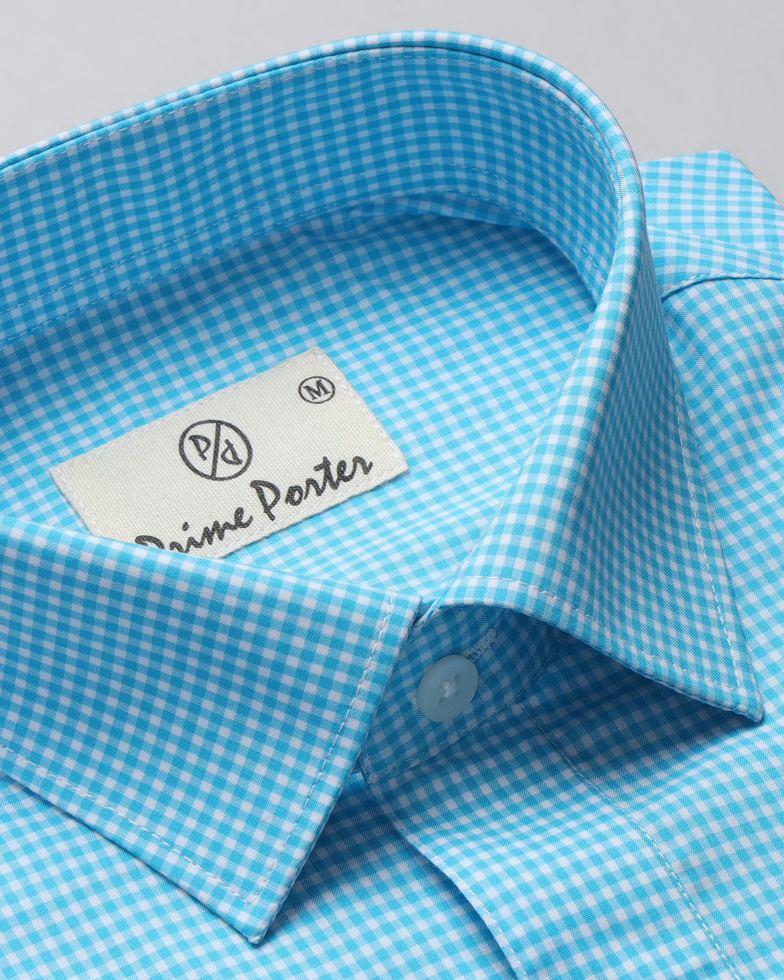Sky Blue Gingham Checked Shirt