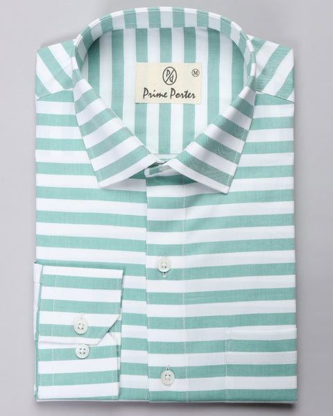 Light Green Striped Shirt
