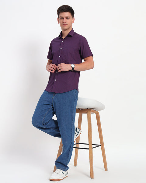 Plum Printed Shirt