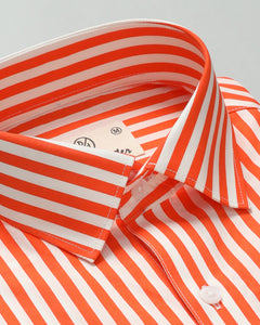 Dark Orange Striped Shirt