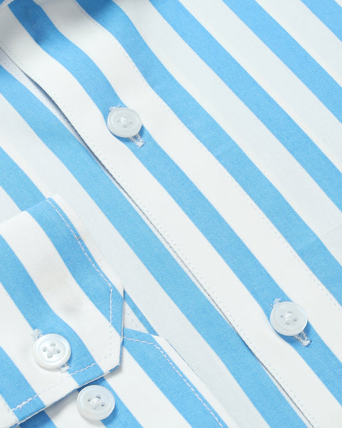 Sky Blue Striped Shirt
