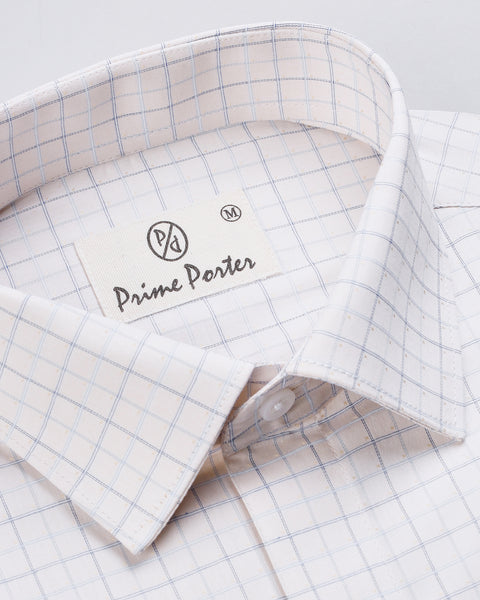 Off White Checked Shirt