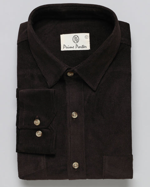Chocolate Brown Corduroy Shirt