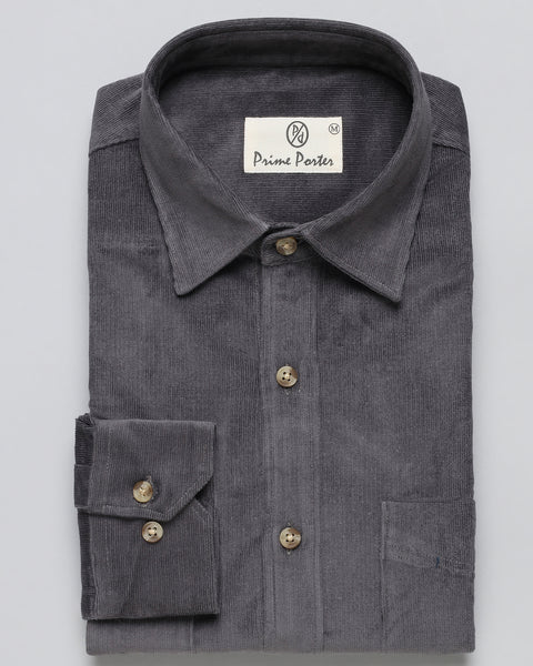 Dark Grey Corduroy Shirt