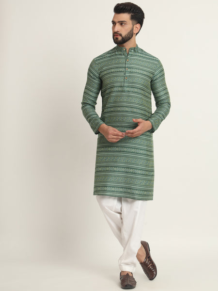 Mehendi Embroidered Kurta