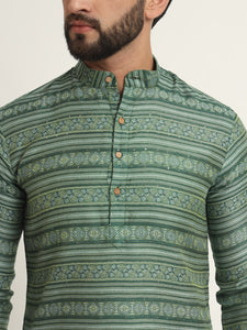 Mehendi Embroidered Kurta