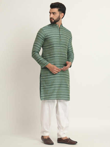 Mehendi Embroidered Kurta