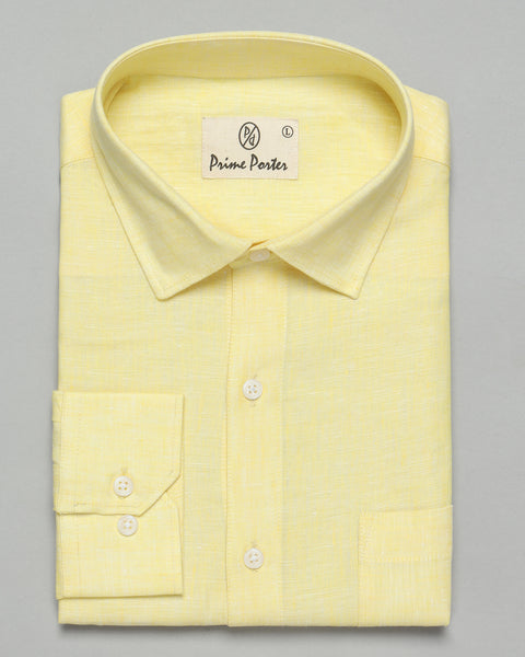Lemon Yellow Linen Shirt