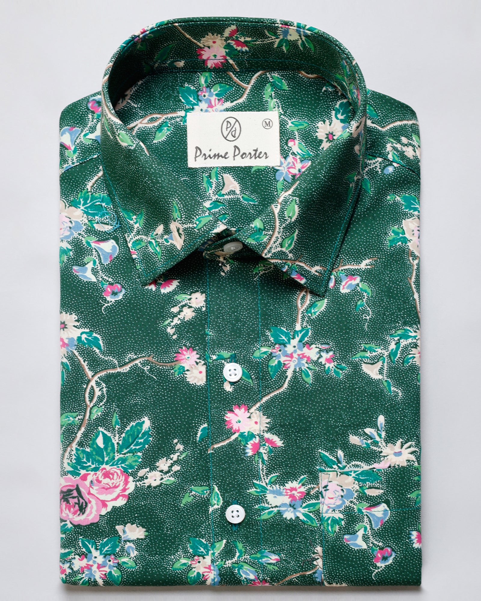 Emerald Flower Printed Shirt