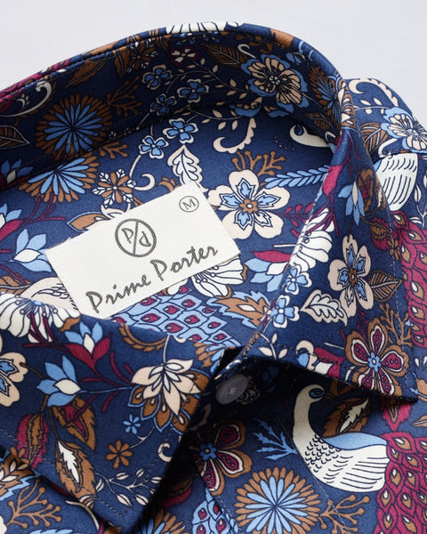 Peacock Flower Printed Shirt