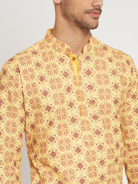 Zard Embroidered Kurta