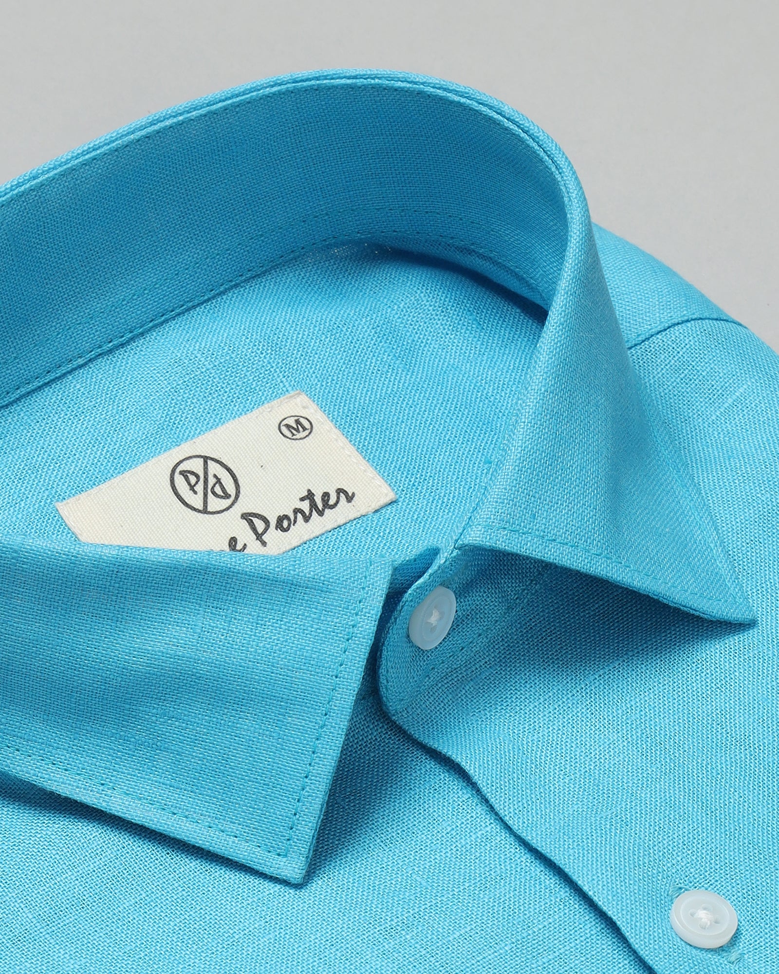 Cyan Blue Linen Shirt