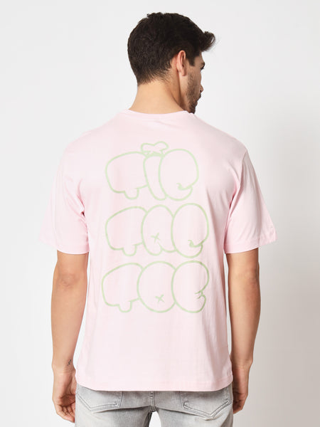 Tic Tac Toe Pink Colour Oversized T-Shirt