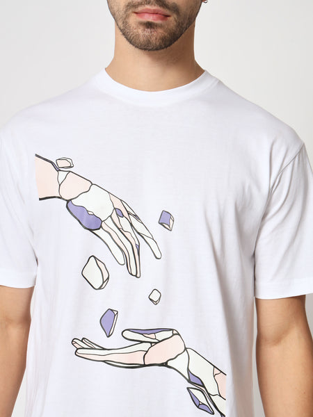 Hand Of God White Colour Oversized T-Shirt