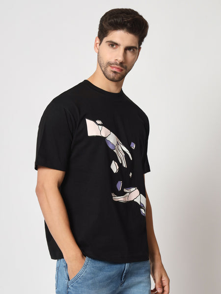 Hand Of God Black Colour Oversized T-Shirt